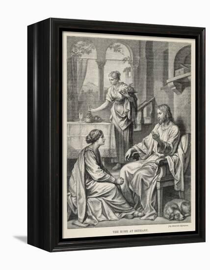 Jesus Talks with Mary While Martha Does Housework-Heinrich Hofmann-Framed Premier Image Canvas