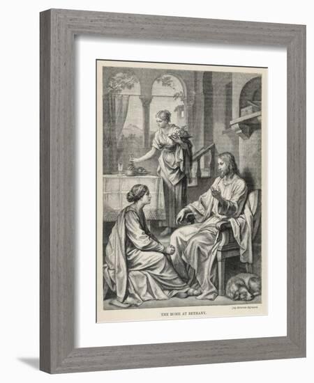 Jesus Talks with Mary While Martha Does Housework-Heinrich Hofmann-Framed Photographic Print