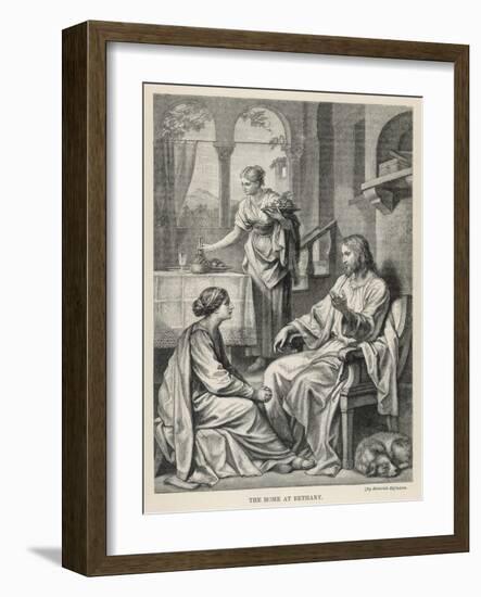 Jesus Talks with Mary While Martha Does Housework-Heinrich Hofmann-Framed Photographic Print