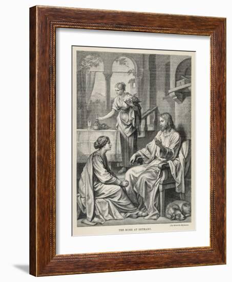 Jesus Talks with Mary While Martha Does Housework-Heinrich Hofmann-Framed Photographic Print