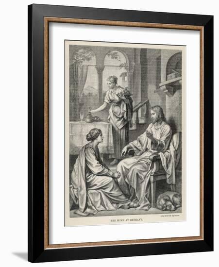 Jesus Talks with Mary While Martha Does Housework-Heinrich Hofmann-Framed Photographic Print