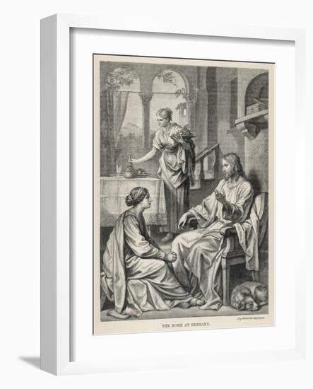 Jesus Talks with Mary While Martha Does Housework-Heinrich Hofmann-Framed Photographic Print