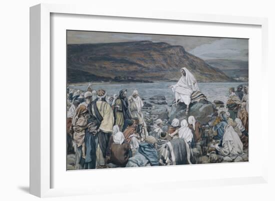 Jesus Teaching by the Seashore-James Tissot-Framed Giclee Print