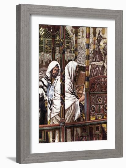 Jesus Teaching in the Synagogue, C1897-James Jacques Joseph Tissot-Framed Giclee Print