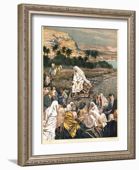 Jesus Teaching on the Sea Shore, C1890-James Jacques Joseph Tissot-Framed Giclee Print