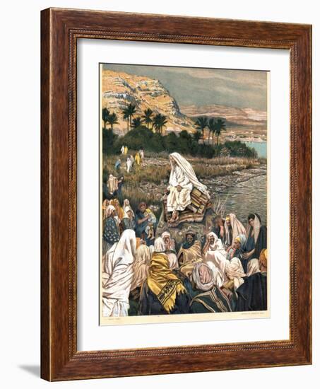 Jesus Teaching on the Sea Shore, C1890-James Jacques Joseph Tissot-Framed Giclee Print