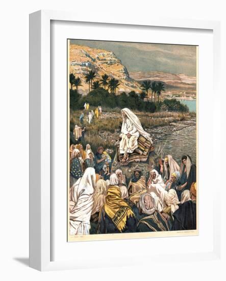 Jesus Teaching on the Sea Shore, C1890-James Jacques Joseph Tissot-Framed Giclee Print