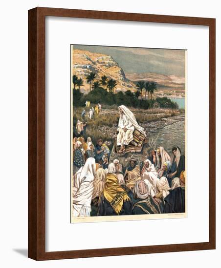 Jesus Teaching on the Sea Shore, C1890-James Jacques Joseph Tissot-Framed Giclee Print