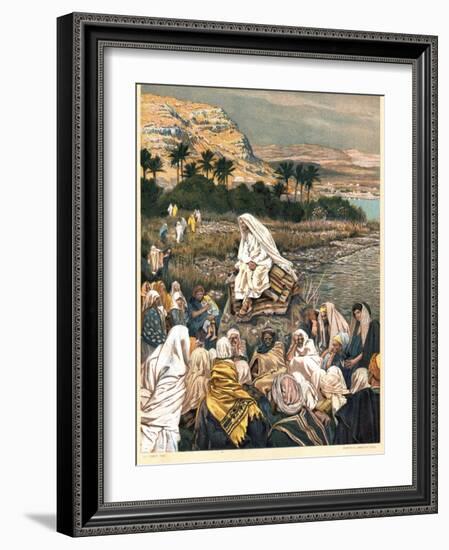 Jesus Teaching on the Sea Shore, C1890-James Jacques Joseph Tissot-Framed Giclee Print