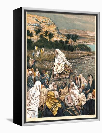 Jesus Teaching on the Sea Shore, C1890-James Jacques Joseph Tissot-Framed Premier Image Canvas