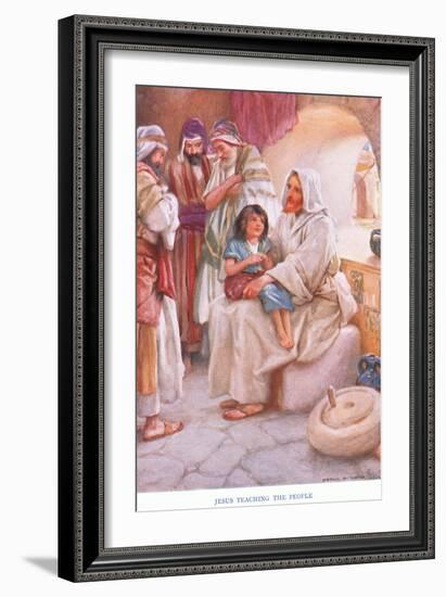 Jesus Teaching the People-Arthur A. Dixon-Framed Giclee Print