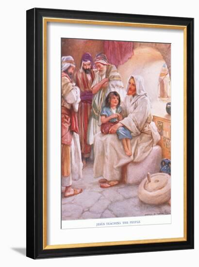 Jesus Teaching the People-Arthur A. Dixon-Framed Giclee Print