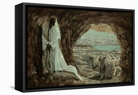 Jesus Tempted in the Wilderness-James Tissot-Framed Premier Image Canvas