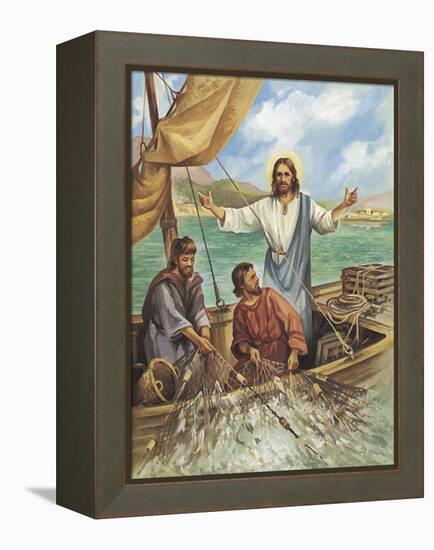 Jesus the Fisherman-Bev Lopez-Framed Stretched Canvas