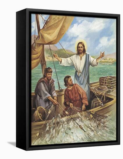 Jesus the Fisherman-Bev Lopez-Framed Stretched Canvas