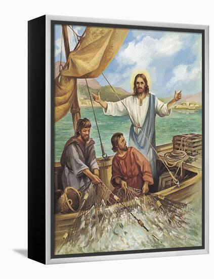 Jesus the Fisherman-Bev Lopez-Framed Stretched Canvas