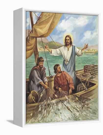 Jesus the Fisherman-Bev Lopez-Framed Stretched Canvas