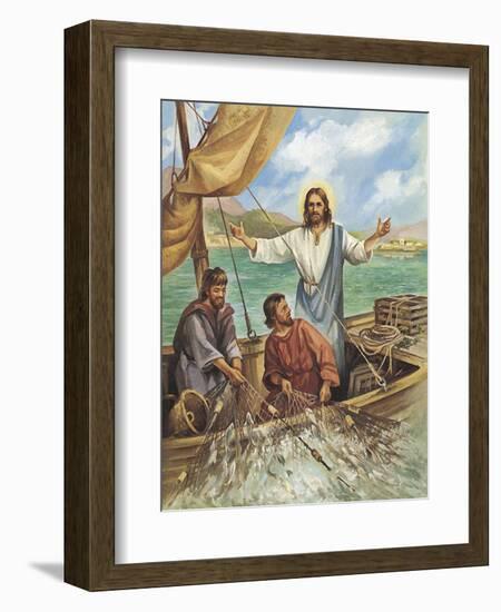 Jesus the Fisherman-Bev Lopez-Framed Art Print