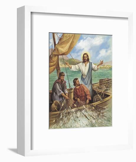 Jesus the Fisherman-Bev Lopez-Framed Art Print