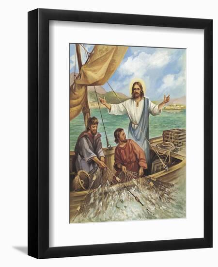 Jesus the Fisherman-Bev Lopez-Framed Art Print