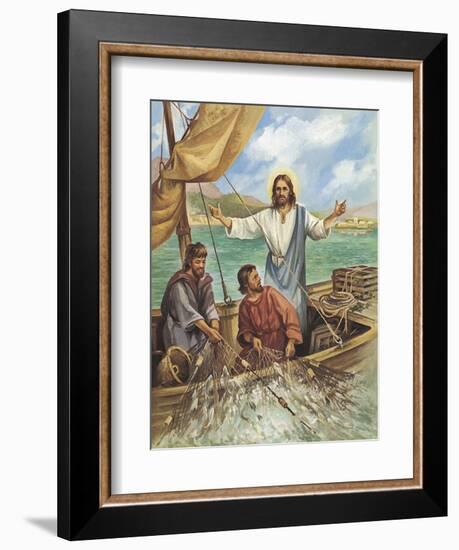 Jesus the Fisherman-Bev Lopez-Framed Art Print