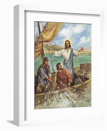 Jesus the Fisherman-Bev Lopez-Framed Art Print