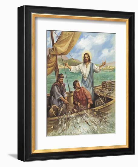 Jesus the Fisherman-Bev Lopez-Framed Art Print