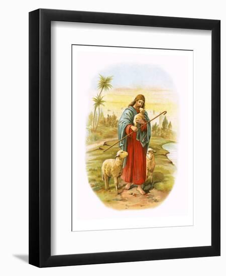 Jesus, the Good Shepherd-English-Framed Premium Giclee Print