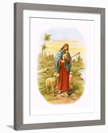 Jesus, the Good Shepherd-English-Framed Giclee Print