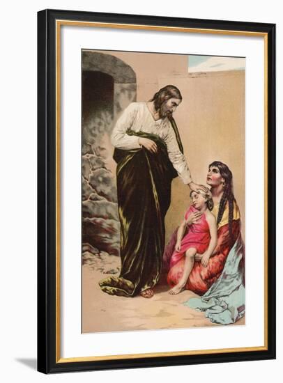 Jesus the Healer of All Ills-English School-Framed Giclee Print