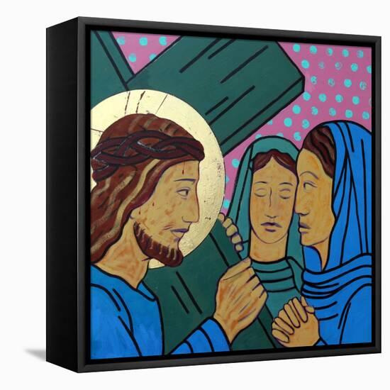Jesus & the women of Jerusalem-Sara Hayward-Framed Premier Image Canvas