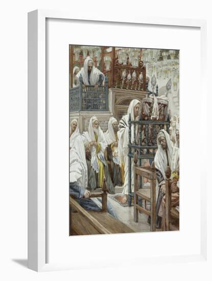 Jesus Unrolls the Book in the Synagogue, Illustration for 'The Life of Christ', C.1886-96-James Tissot-Framed Giclee Print