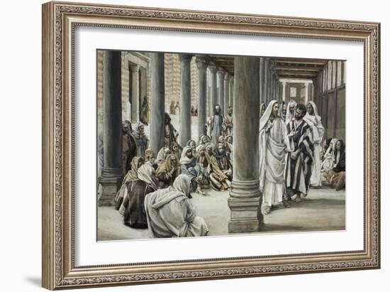 Jesus Walking on Solomon's Porch-James Tissot-Framed Giclee Print