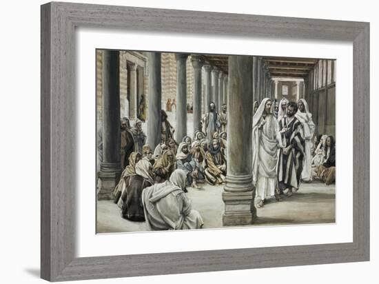 Jesus Walking on Solomon's Porch-James Tissot-Framed Giclee Print