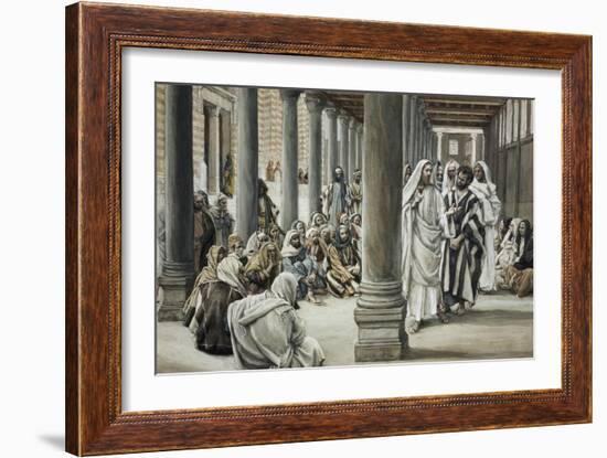 Jesus Walking on Solomon's Porch-James Tissot-Framed Giclee Print