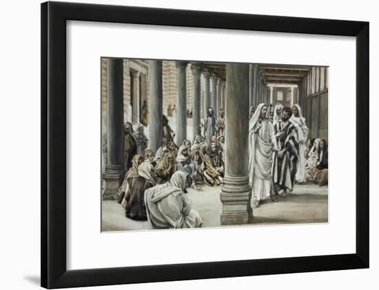 Jesus Walking on Solomon's Porch-James Tissot-Framed Giclee Print