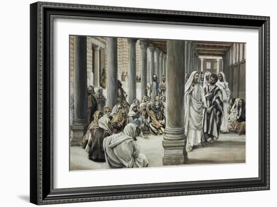 Jesus Walking on Solomon's Porch-James Tissot-Framed Giclee Print