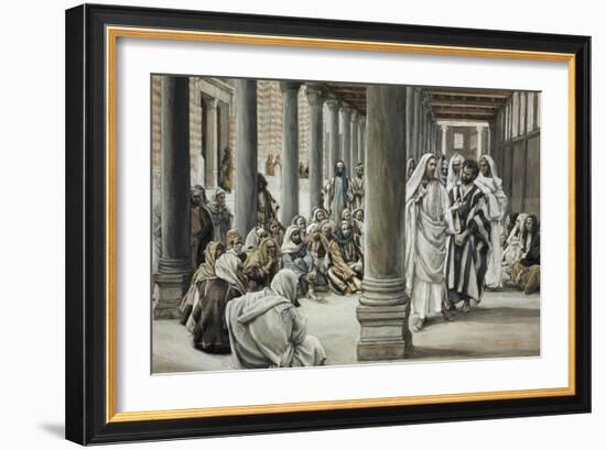 Jesus Walking on Solomon's Porch-James Tissot-Framed Giclee Print