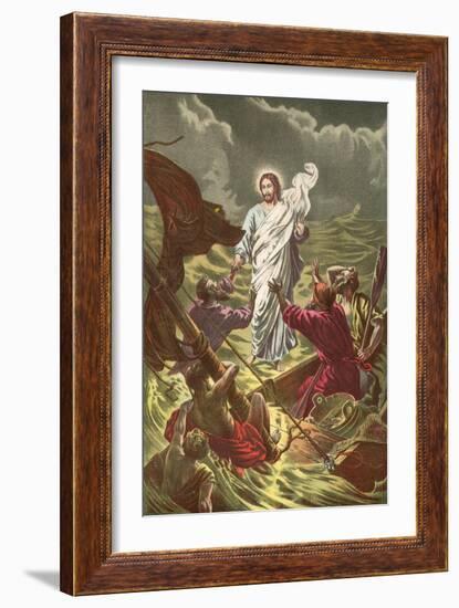 Jesus Walking on the Water-North American-Framed Giclee Print