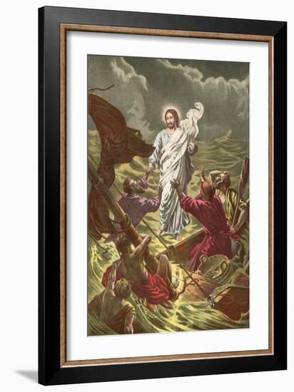 Jesus Walking on the Water-North American-Framed Giclee Print