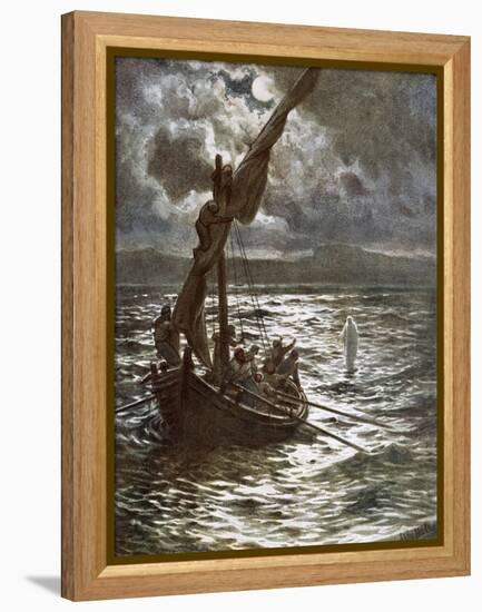 Jesus Walking Upon the Sea-William Brassey Hole-Framed Premier Image Canvas