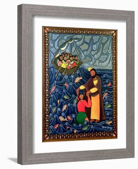 Jesus Walks on Water, 1998-Laura James-Framed Giclee Print