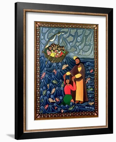 Jesus Walks on Water, 1998-Laura James-Framed Giclee Print