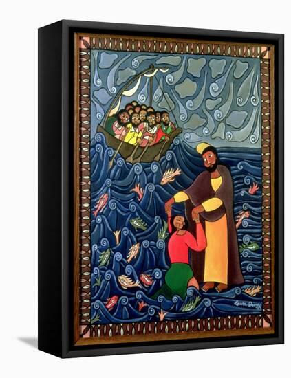 Jesus Walks on Water, 1998-Laura James-Framed Premier Image Canvas