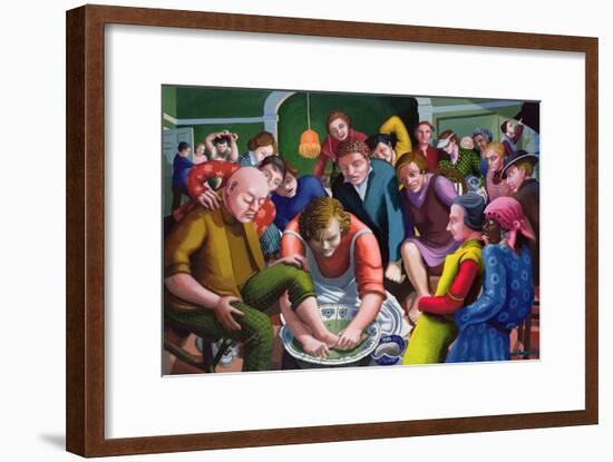 Jesus Washes Disciples' Feet, 1995-96-Dinah Roe Kendall-Framed Giclee Print