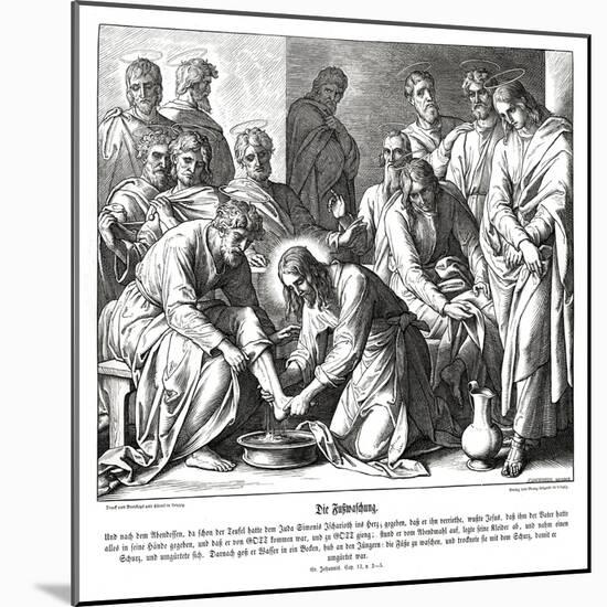 Jesus washes his disciples' feet, Gospel of John-Julius Schnorr von Carolsfeld-Mounted Giclee Print