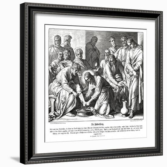 Jesus washes his disciples' feet, Gospel of John-Julius Schnorr von Carolsfeld-Framed Giclee Print