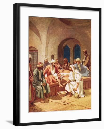 Jesus Washing His Disciples' Feet-William Brassey Hole-Framed Giclee Print