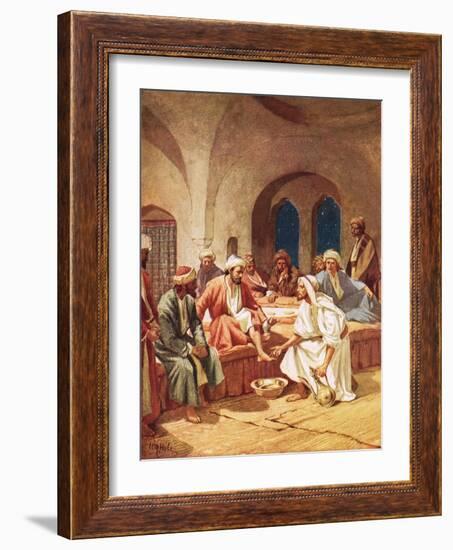 Jesus Washing His Disciples' Feet-William Brassey Hole-Framed Giclee Print