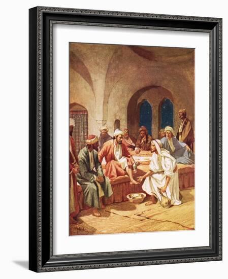 Jesus Washing His Disciples' Feet-William Brassey Hole-Framed Giclee Print